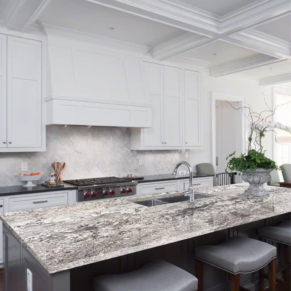 Slab WHISPER WHITE White Granite Countertops