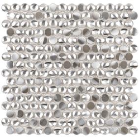 Mosaic Brushed Stainless Steel W Swirls Gray Tile