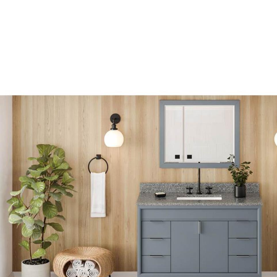 Base with Sink Top Blue Steel Grey / Black Vanities