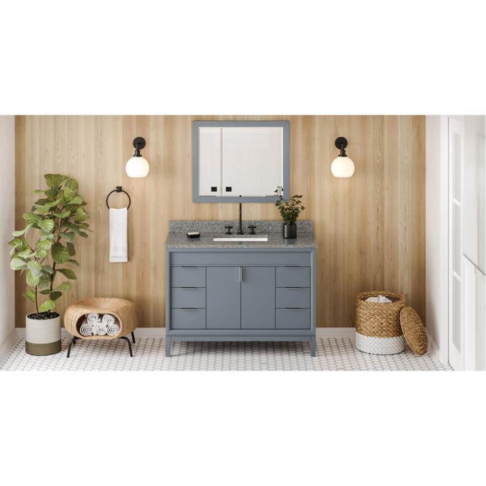 Base with Sink Top Blue Steel Grey / Black Vanities