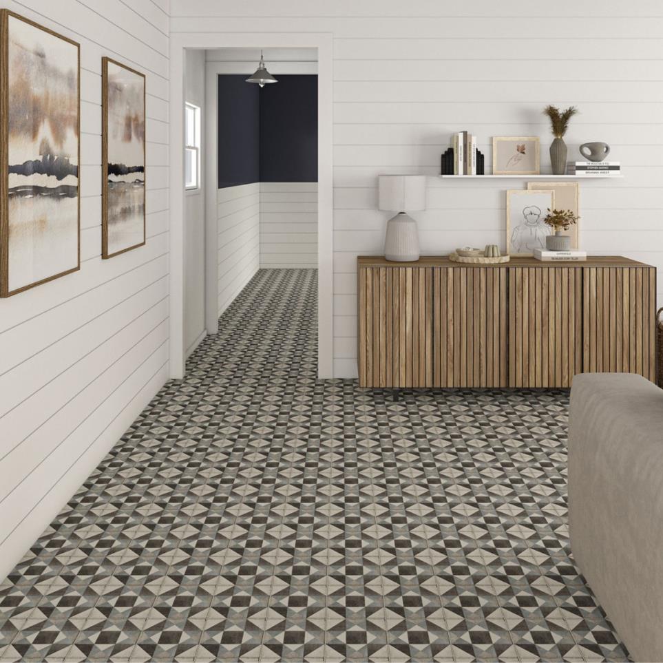Decoratives and Medallions Cool Figura Matte Gray Tile