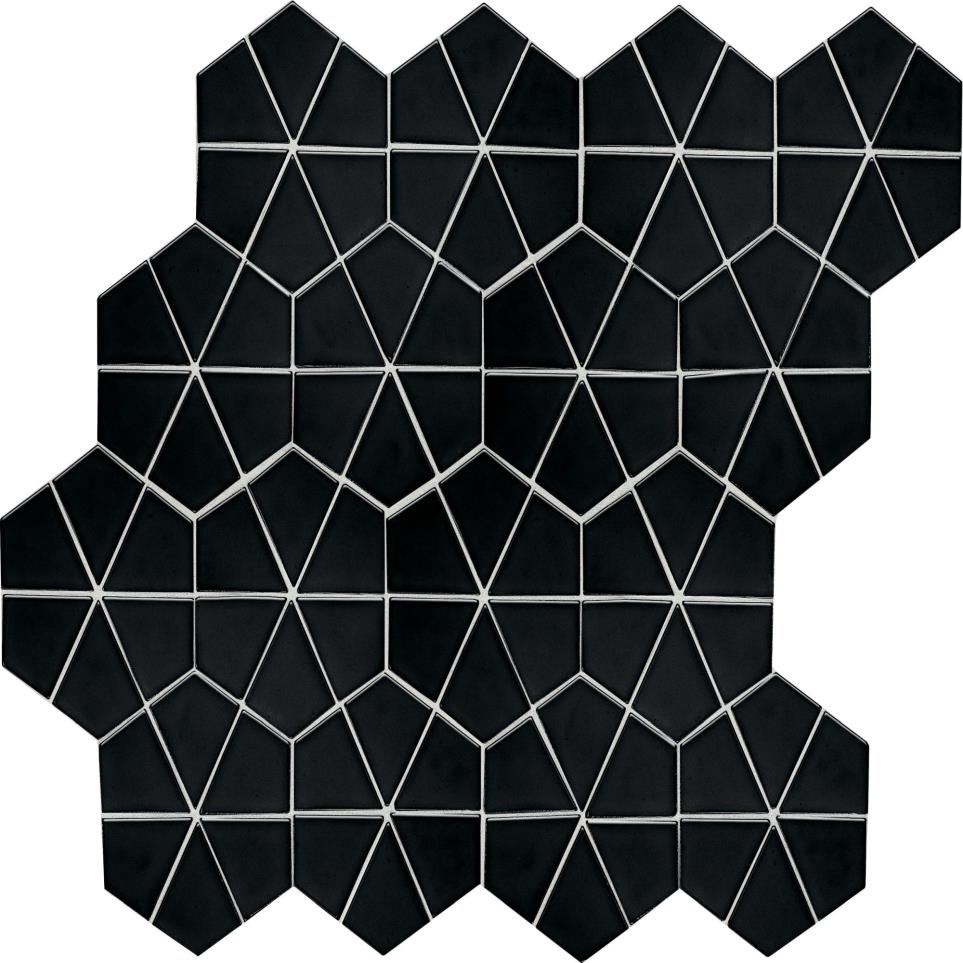 Mosaic Black Glossy Black Tile