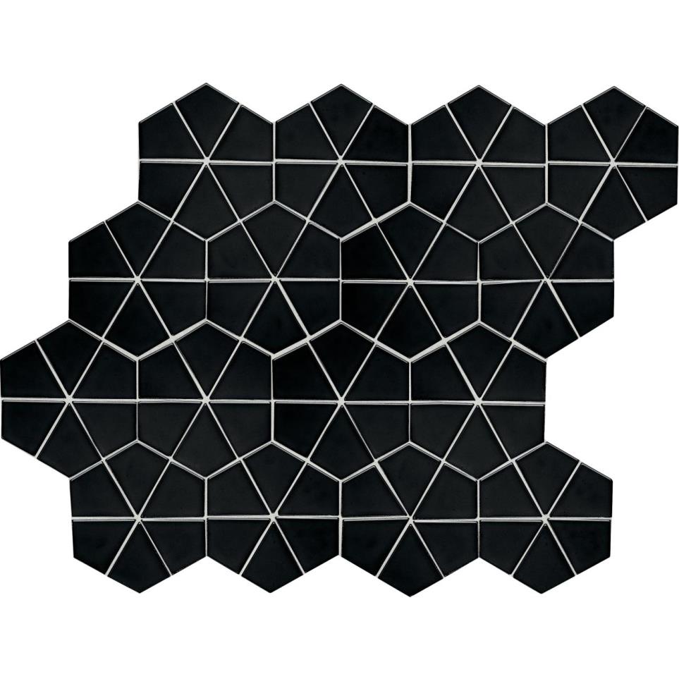 Mosaic Black Glossy Black Tile