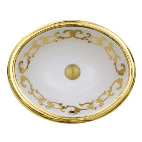 Bath White/Gold  Bathroom Sinks