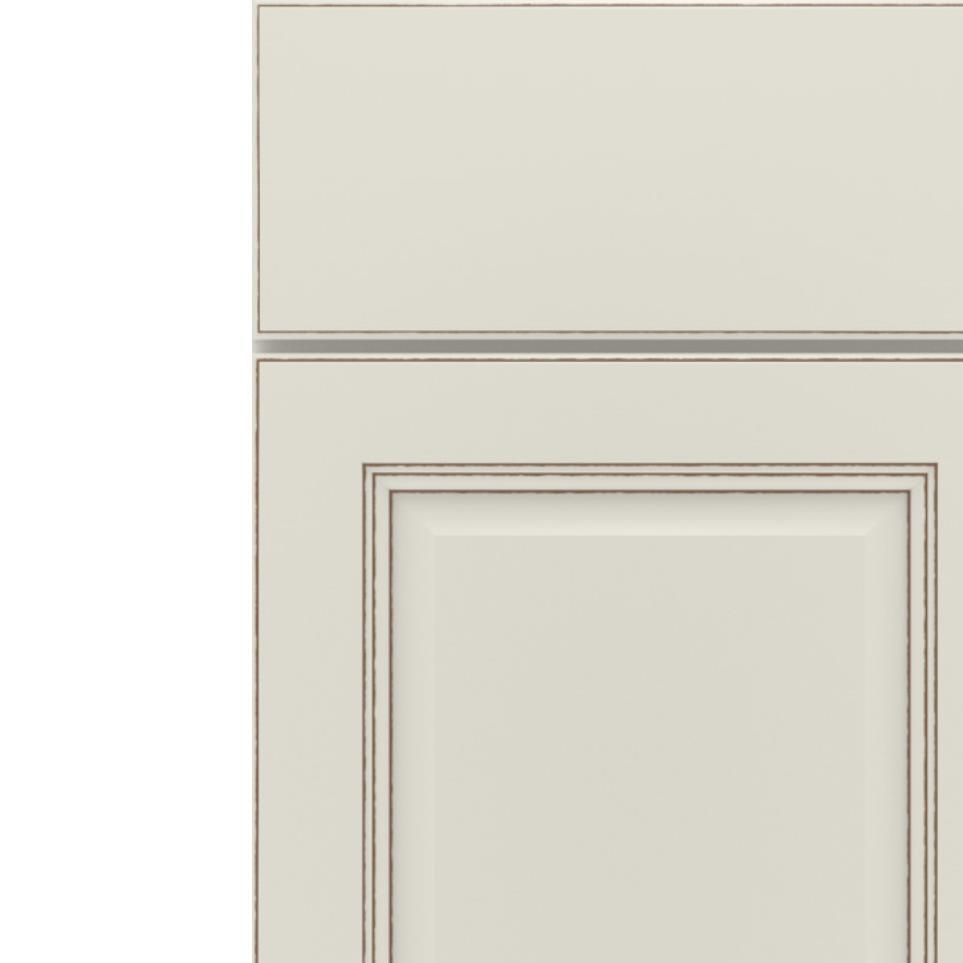 Square Icy Avalanche With Toasted Almond Detail Glaze - Paint Square Cabinets