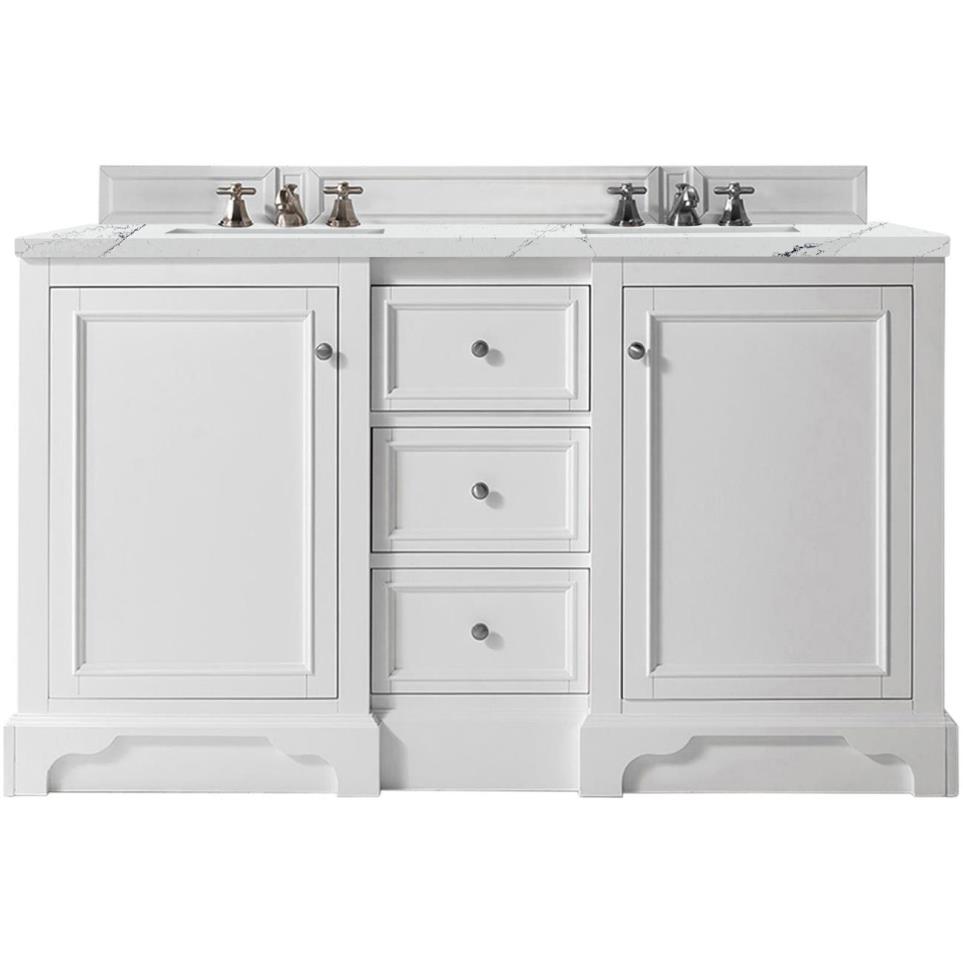 Base with Sink Top Bright White White Vanities