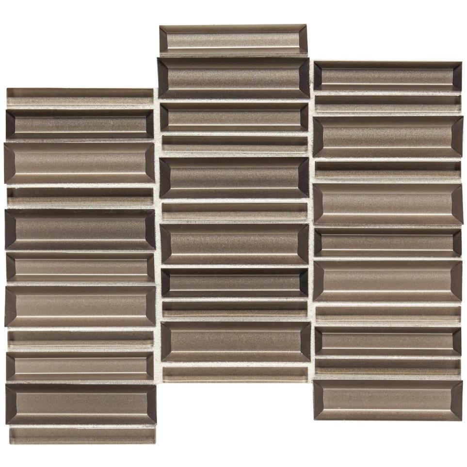 Mosaic Brook Crest Glass Brown Tile