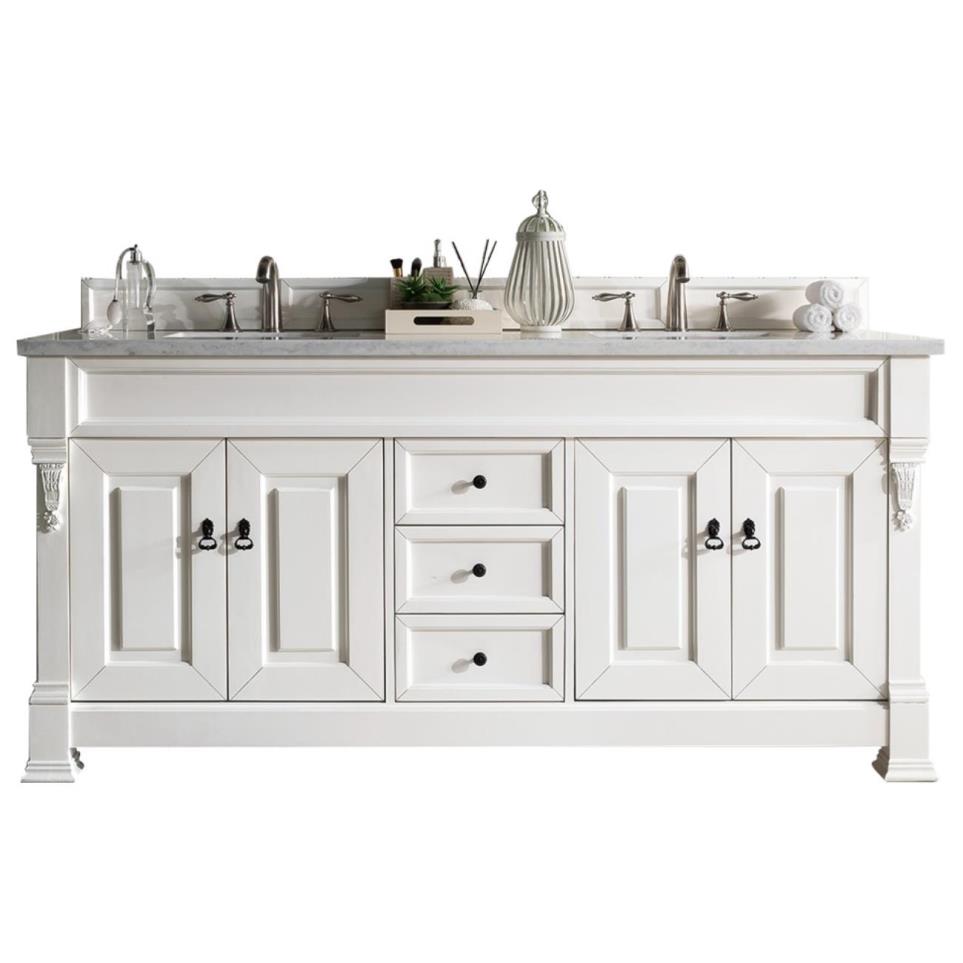 Base with Sink Top Bright White White Vanities