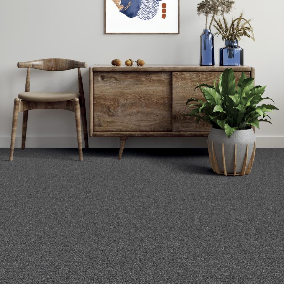 Textured Saxony End Of Winter Black Carpet