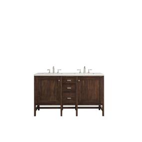 Base with Sink Top Mid Century Acacia Dark Finish Vanities