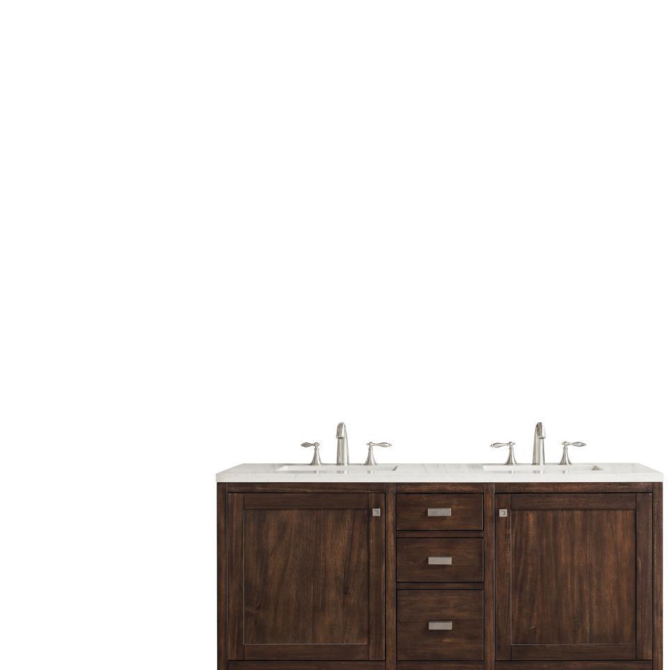 Base with Sink Top Mid Century Acacia Dark Finish Vanities