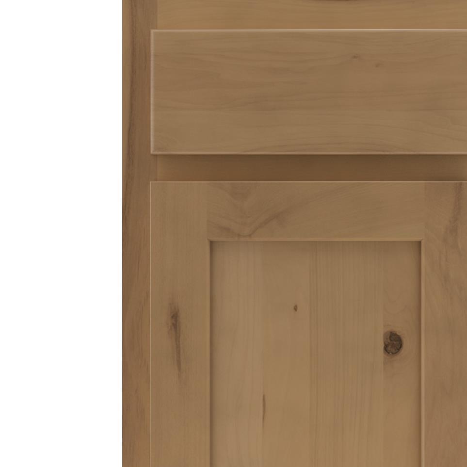 Square Buckskin Medium Finish Square Cabinets