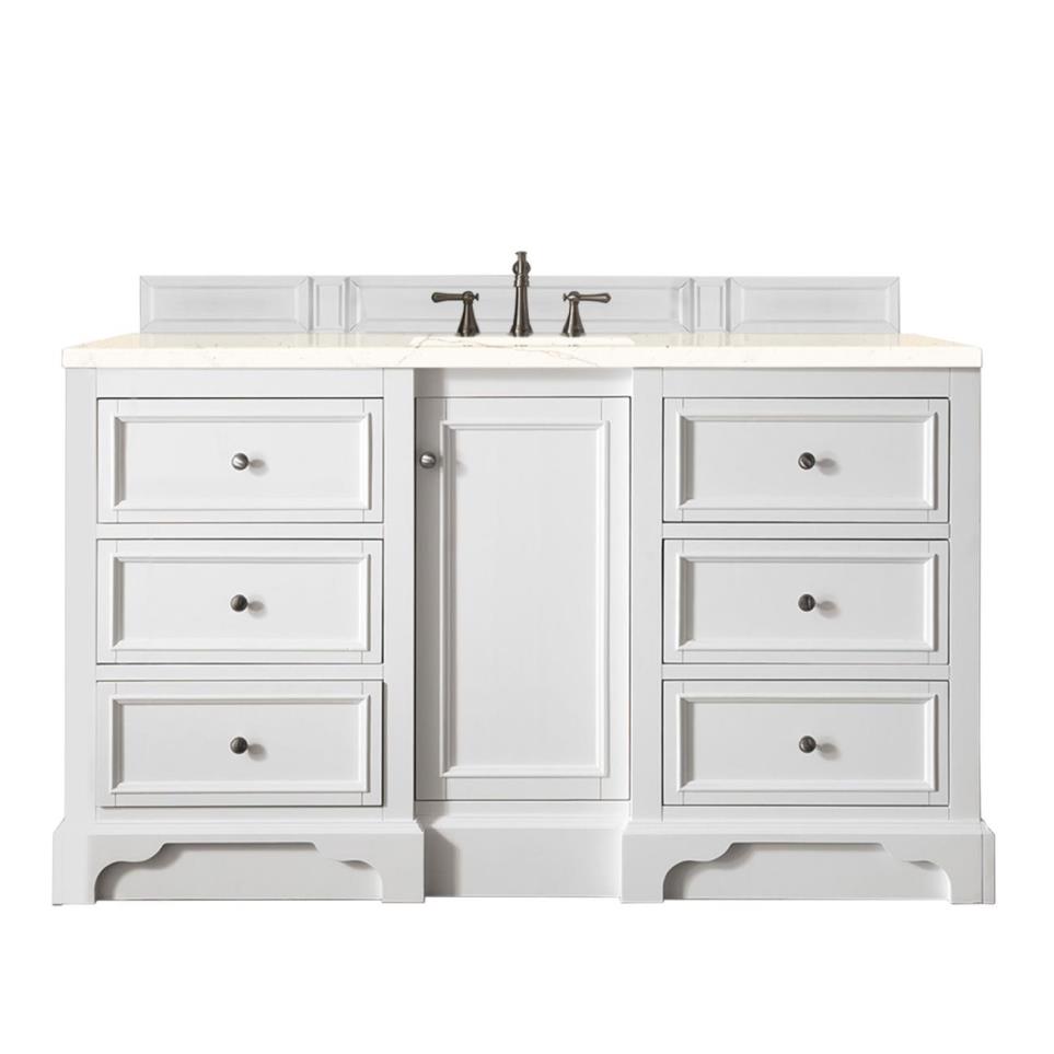 Base with Sink Top Bright White White Vanities