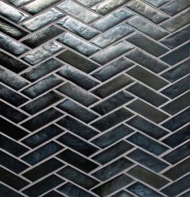 Mosaic Pewter Glass Black Tile