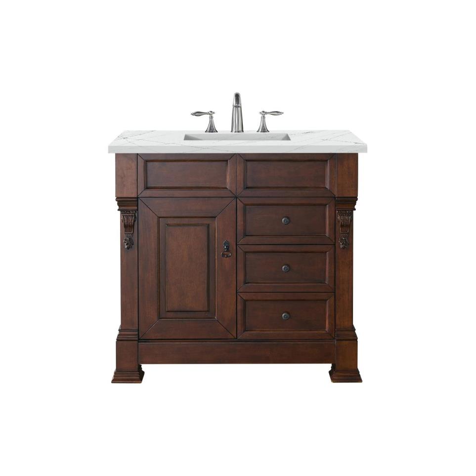 Base with Sink Top Warm Cherry Medium Finish Vanities