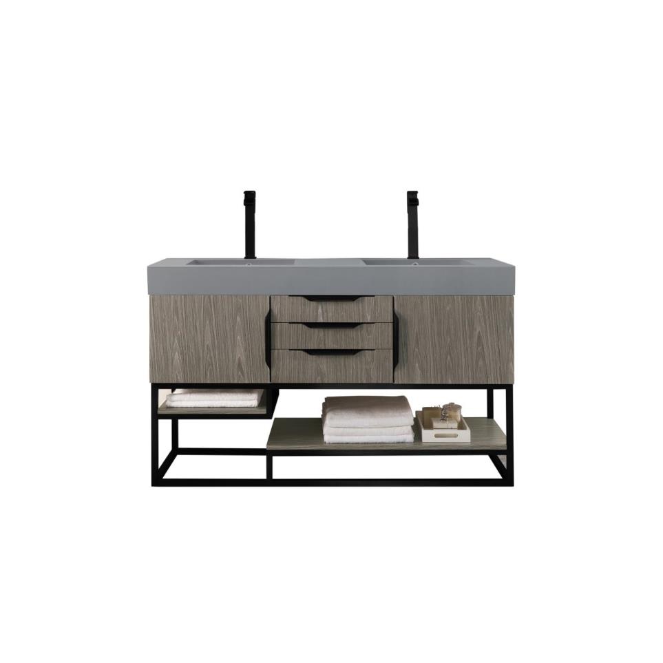 Base with Sink Top Ash Gray Light Finish Vanities