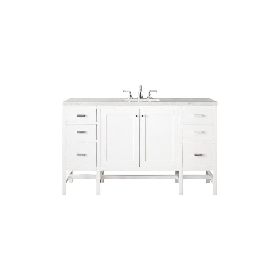 Base with Sink Top Glossy White White Vanities
