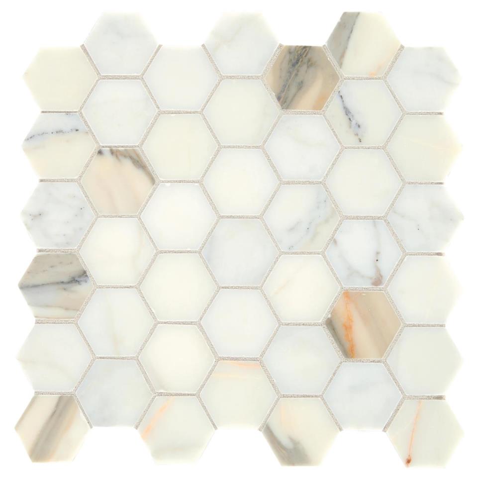 Mosaic Calacatta Gold Honed White Tile