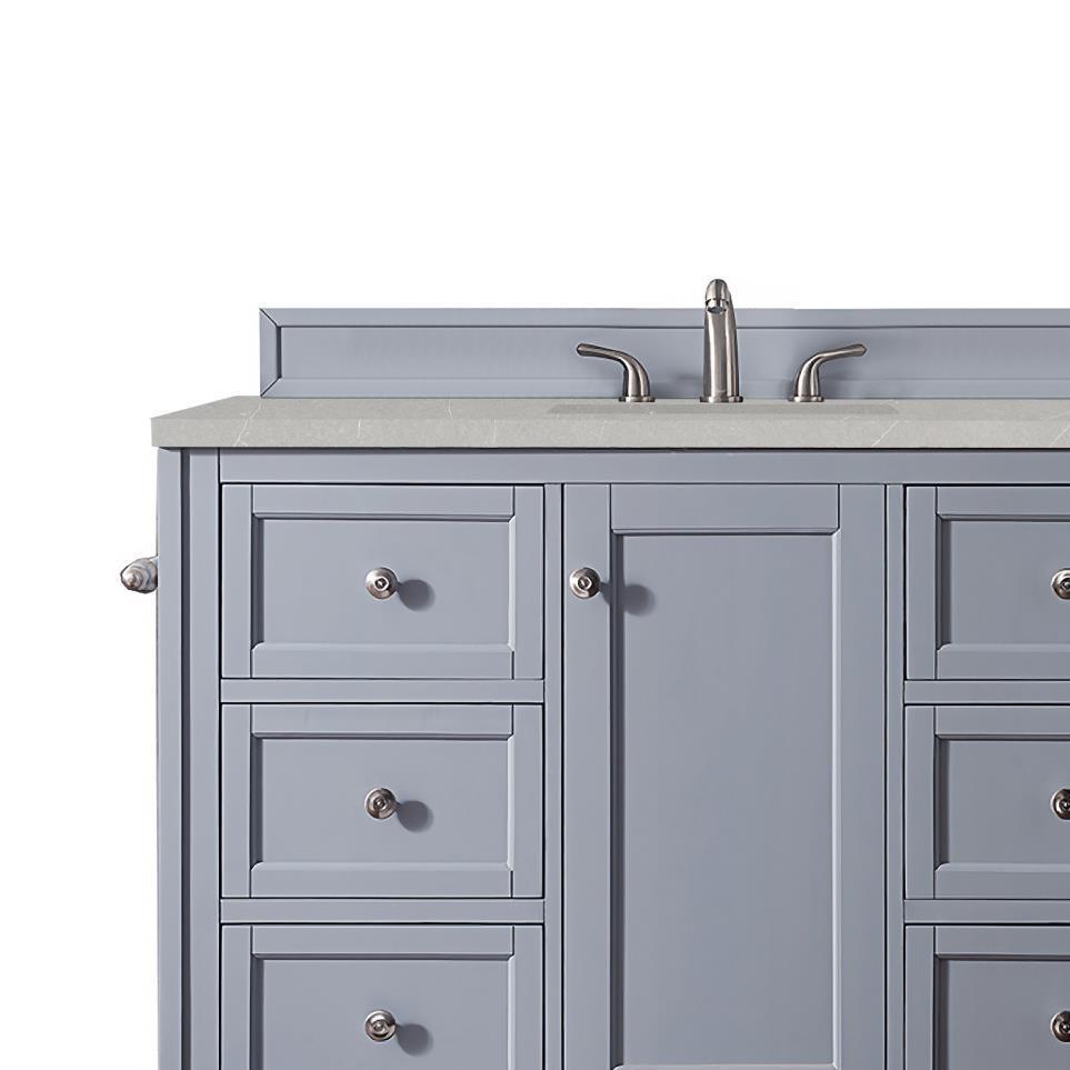 Base with Sink Top Silver Gray Grey / Black Vanities