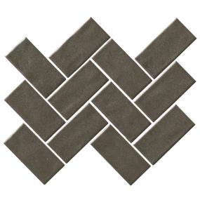 Mosaic Metallic Vibe Glossy Gray Tile
