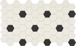 Mosaic Ice White/Black Matte White Tile