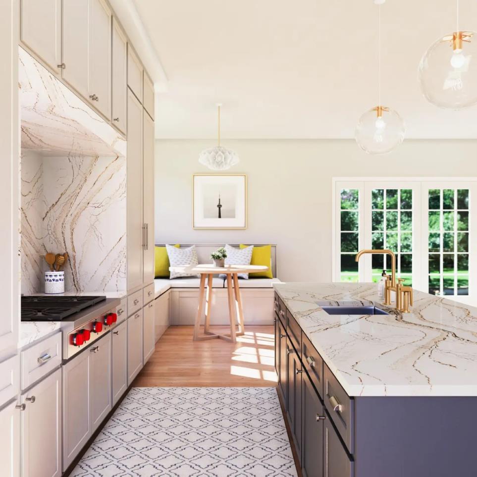 Slab Clovelly Cream / Beige Quartz Countertops