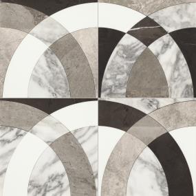 Mosaic Arabescato Argento Blend Polished Gray Tile