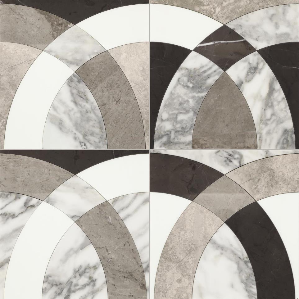 Mosaic Arabescato Argento Blend Polished Gray Tile