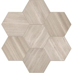 Mosaic Chenille White Honed Beige/Tan Tile