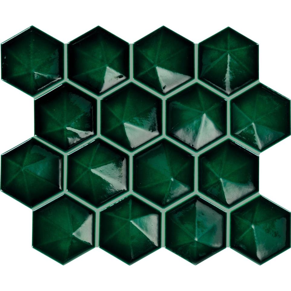 Mosaic Emerald Glossy Green Tile