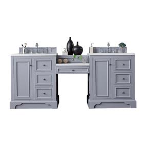 Base with Sink Top Silver Gray Grey / Black Vanities