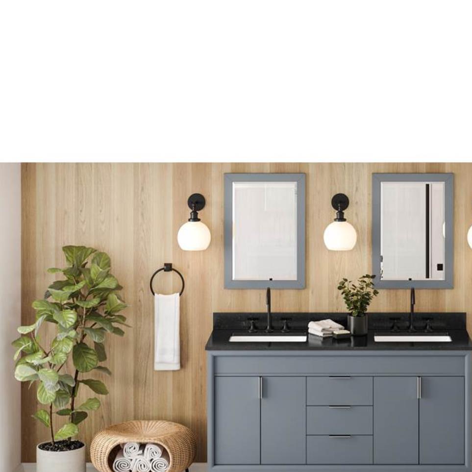 Base with Sink Top Blue Steel Grey / Black Vanities