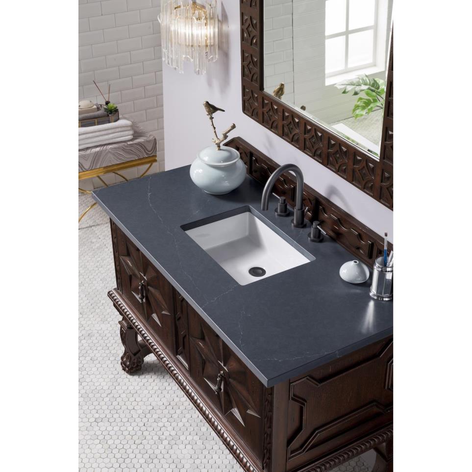 Base with Sink Top Antique Walnut Dark Finish Vanities