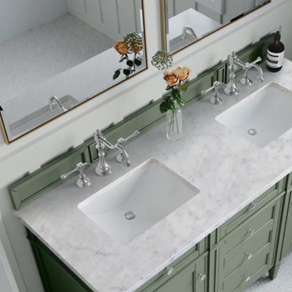 Base with Sink Top Smokey Celadon Green Vanities