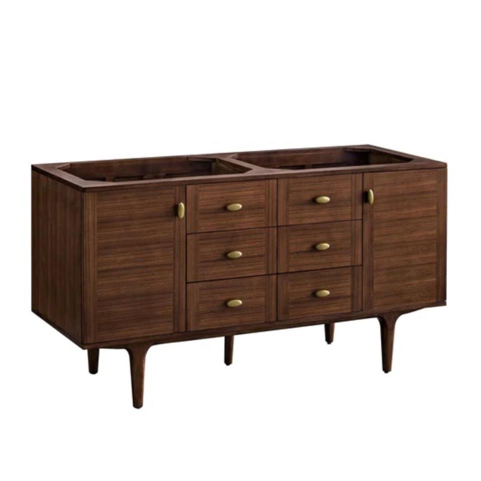 Base with Sink Top Mid-Century Walnut Dark Finish Vanities