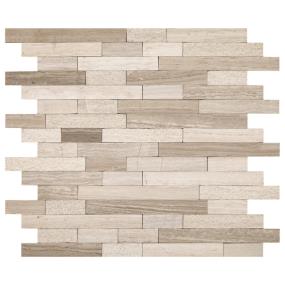 Mosaic Chenille White Mix Beige/Tan Tile