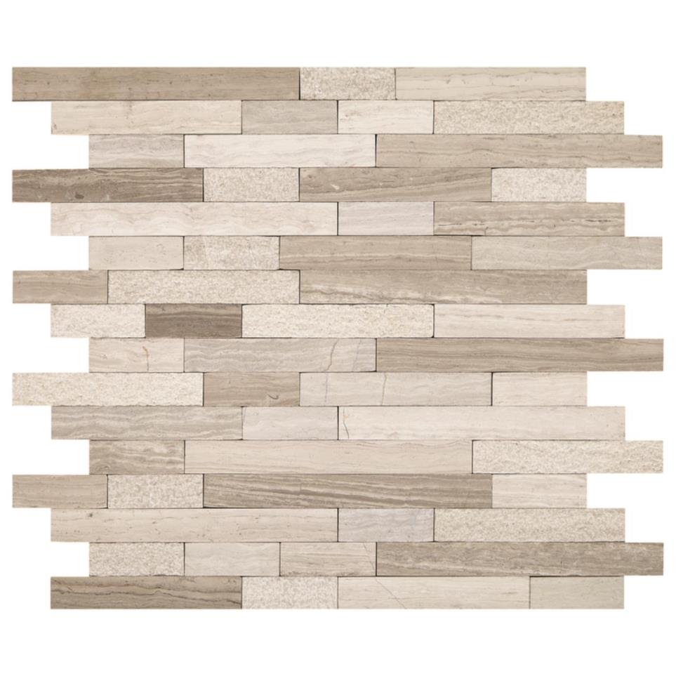 Mosaic Chenille White Mix Beige/Tan Tile