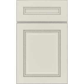 5 Piece Icy Avalanche With Grey Stone Detail Glaze - Paint 5 Piece Cabinets