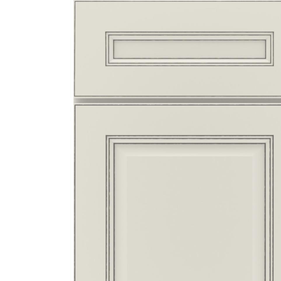 5 Piece Icy Avalanche With Grey Stone Detail Glaze - Paint 5 Piece Cabinets