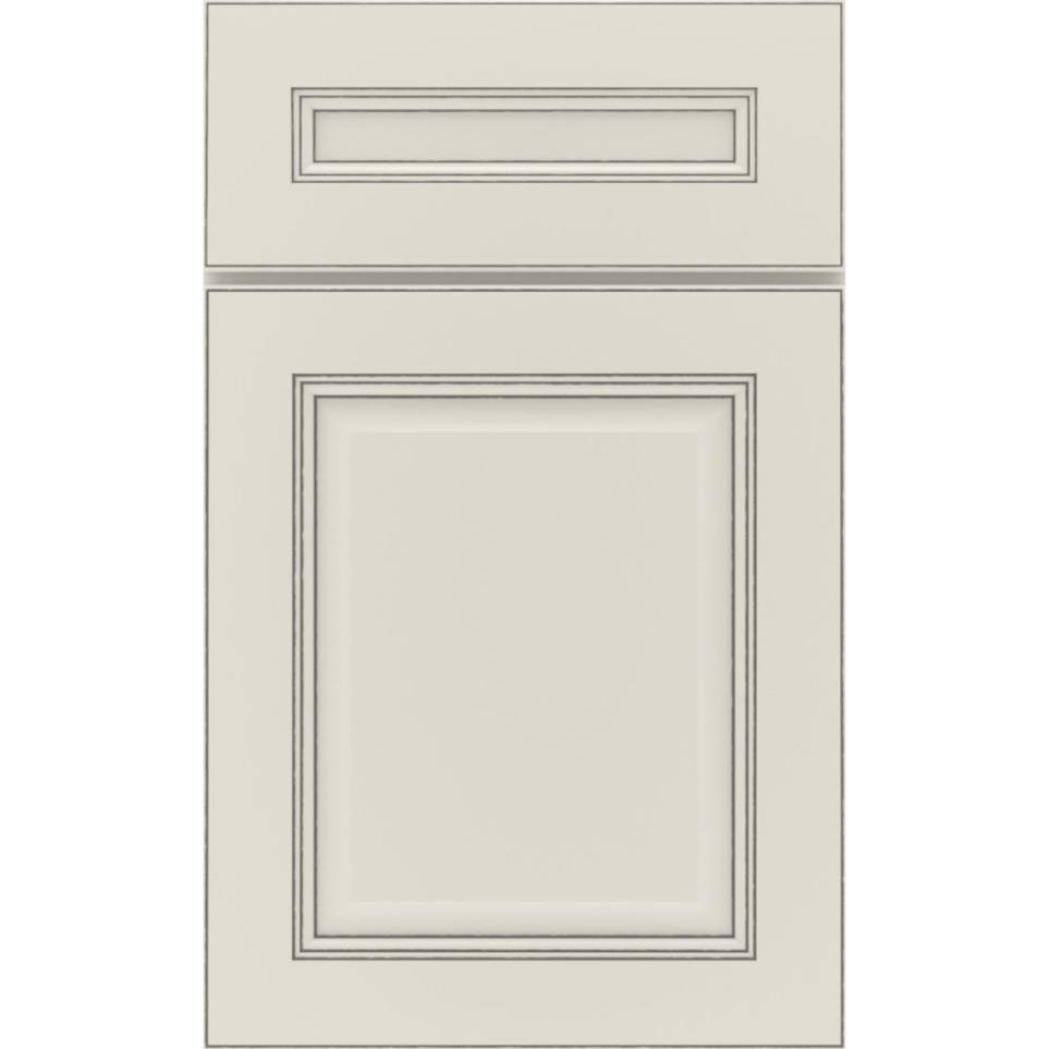 5 Piece Icy Avalanche With Grey Stone Detail Glaze - Paint 5 Piece Cabinets