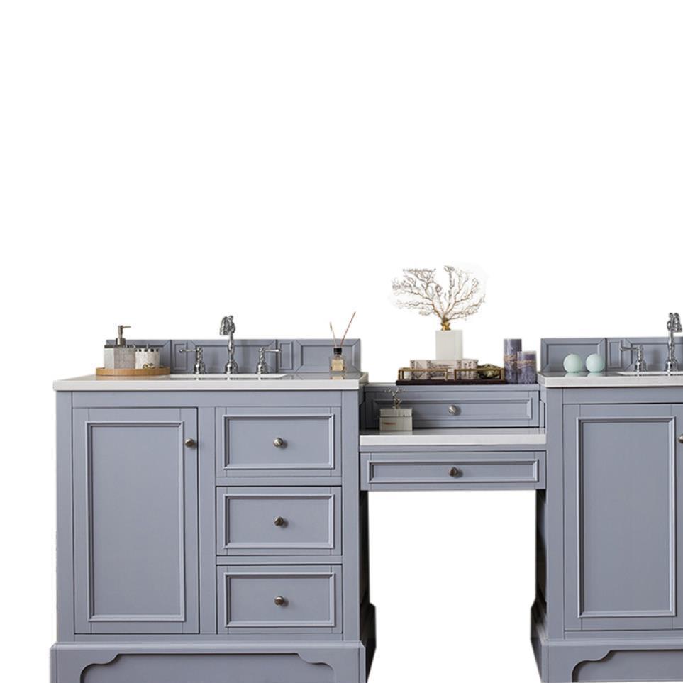 Base with Sink Top Silver Gray Medium Finish Vanities