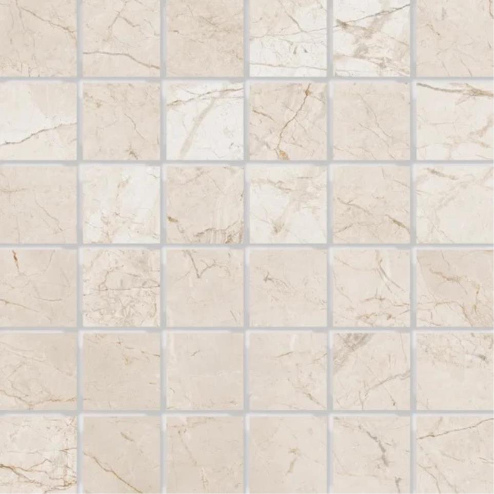 Mosaic Ivory Beige/Tan Tile