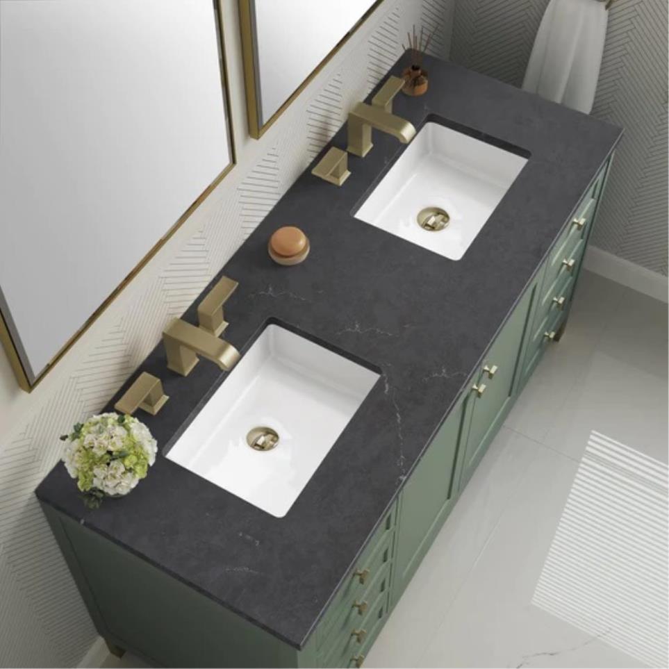 Base with Sink Top Smokey Celadon Green Vanities