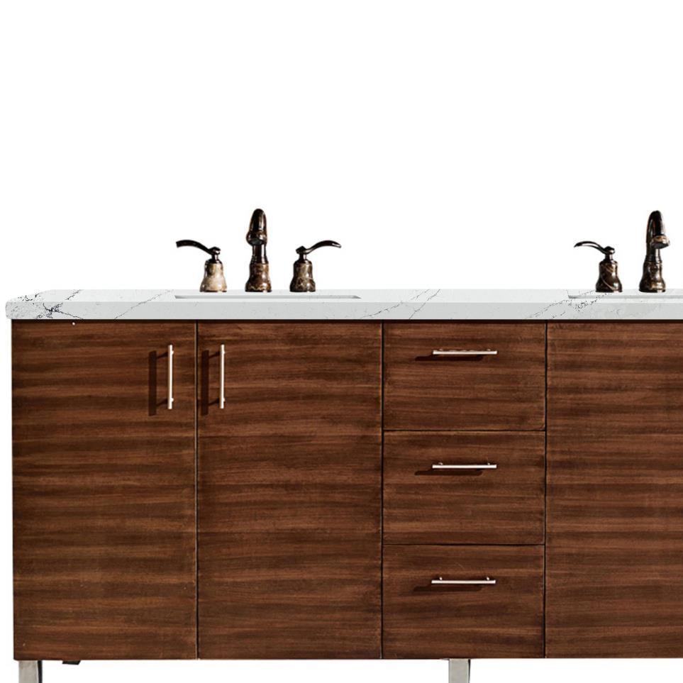 Base with Sink Top American Walnut Medium Finish Vanities