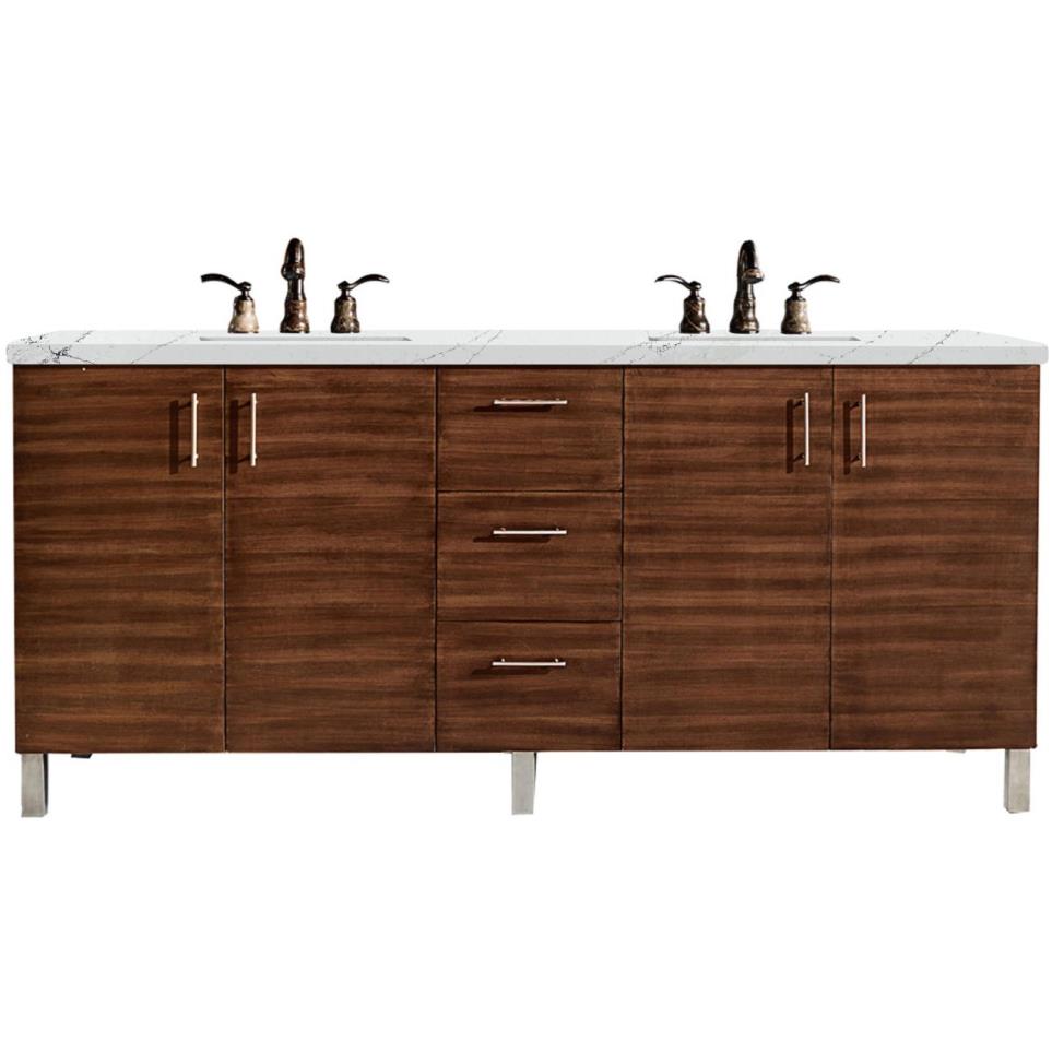 Base with Sink Top American Walnut Medium Finish Vanities