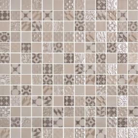 Mosaic Metro Cream Glossy Gray Tile