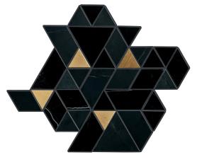 Mosaic Nero Marquina Black Blend Polished Black Tile