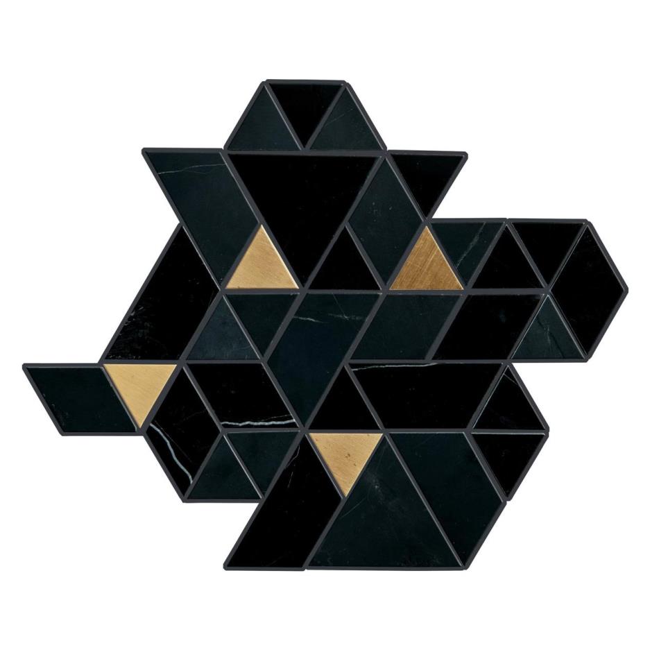 Mosaic Nero Marquina Black Blend Polished Black Tile