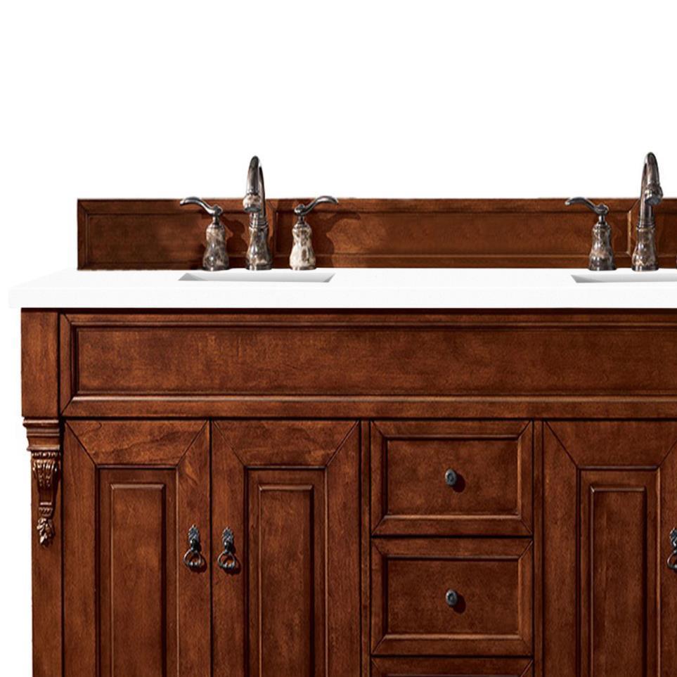 Base with Sink Top Warm Cherry Dark Finish Vanities