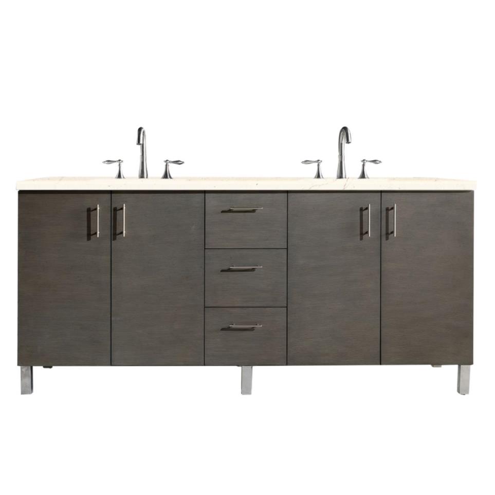 Base with Sink Top Silver Oak Medium Finish Vanities